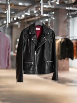 LA CALIFFA Sexy Dark President MCQ Oil Wax Crack Calfskin Slim Fit Motorcycle Jacket