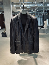LA CALIFFA Hand-wrinkled Sexy President SLP Smoking Dress Lambskin Single Buckle Suit