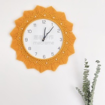 Haici hand-made Nordic creative woven wall clock Bed and breakfast decoration Tapestry clock decoration Simple fashion Harajuku style mute