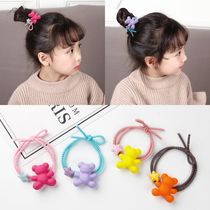 Childrens Hyuna ins net red hair accessories Baby cute color cartoon bear hair circle Girls hair rope rubber band