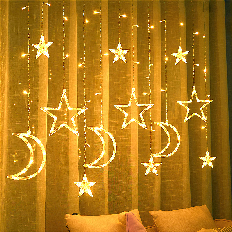Star lightlights romantic room proposal decorated star curtain lights Christmas pentagon starlight