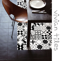 Factory direct antique black and white flower living room bathroom floor tiles art tiles 300 300