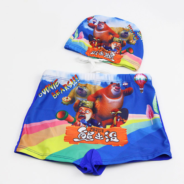Bé trai bơi thân quần boxer trẻ em chia áo tắm cho bé bộ đồ bơi bé trai giữa bé trai nóng bỏng tắm phù hợp với mũ khô nhanh - Bộ đồ bơi của Kid áo bơi cho bé
