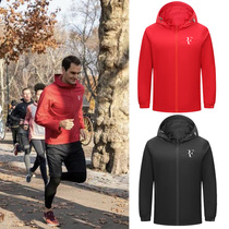 Federers new tennis suit sports coat running training speed dry air and air and wind-proof tennis tops in autumn and winter