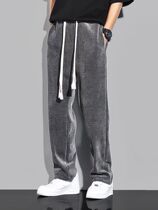 X TNF MDNS Tide Cards Loose Straight Barrel Casual Pants Men High Street Pituitary Pants Light Core Suede Broadlegged Pants