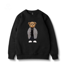 X TNF MDNS Chauded with velvety coat mens spring autumn new loose big code small bear lover with rounded collar blouses