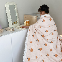 Crisp soft light-mint antibacterial plant extraction anti-mite fiber full cotton double layer yarn air conditioning by summer cool