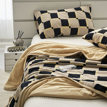Soft glutinous knitted cotton ~ -- retro chessboard lattice full cotton air conditioning by summer thin water washable machine for summer and cool quilt