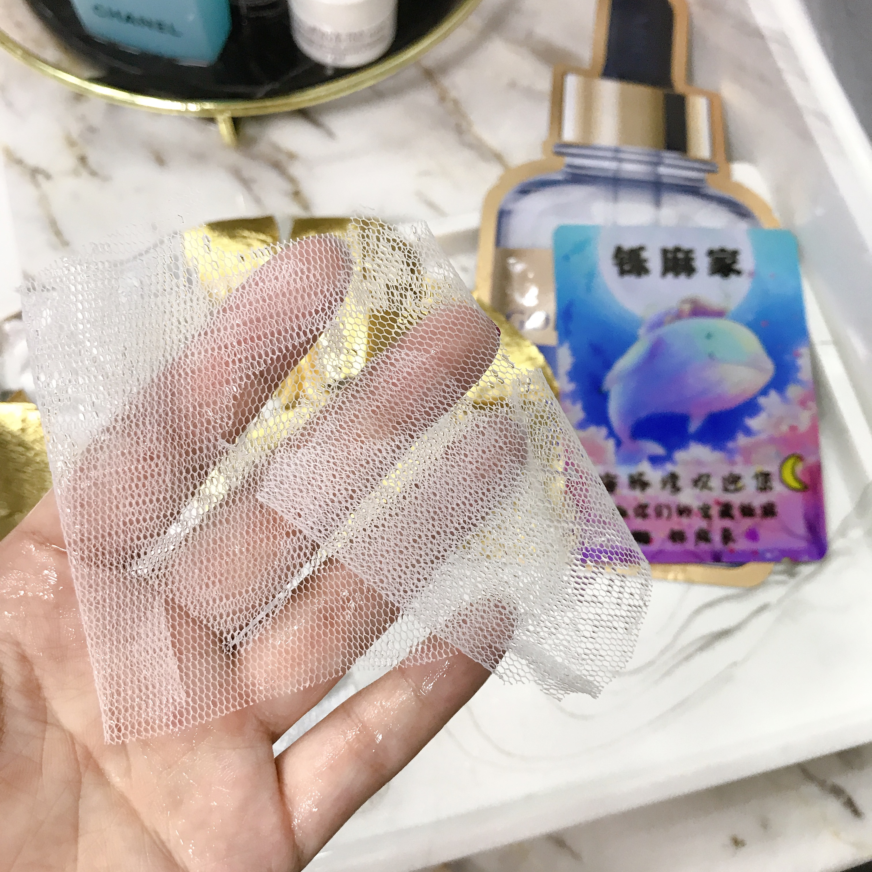 Mặt nạ vàng AHC Hàn Quốc 24K hơi nước lá thiếc vàng lá thế hệ thứ ba b5 màu xanh lam axit hyaluronic dưỡng ẩm mặt nạ giấy ha