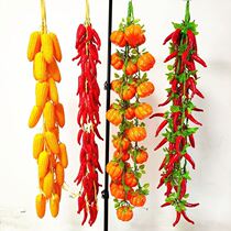 Wall decoration pepper lengthened string of fake corn fake garlic crop model farmhouse hotel kindergarten decoration