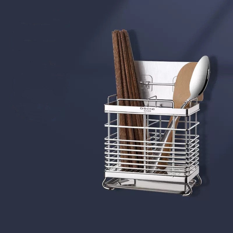 304不锈钢筷子筒壁挂式收纳盒筷笼家用高档新款厨房沥水架筷子篓
