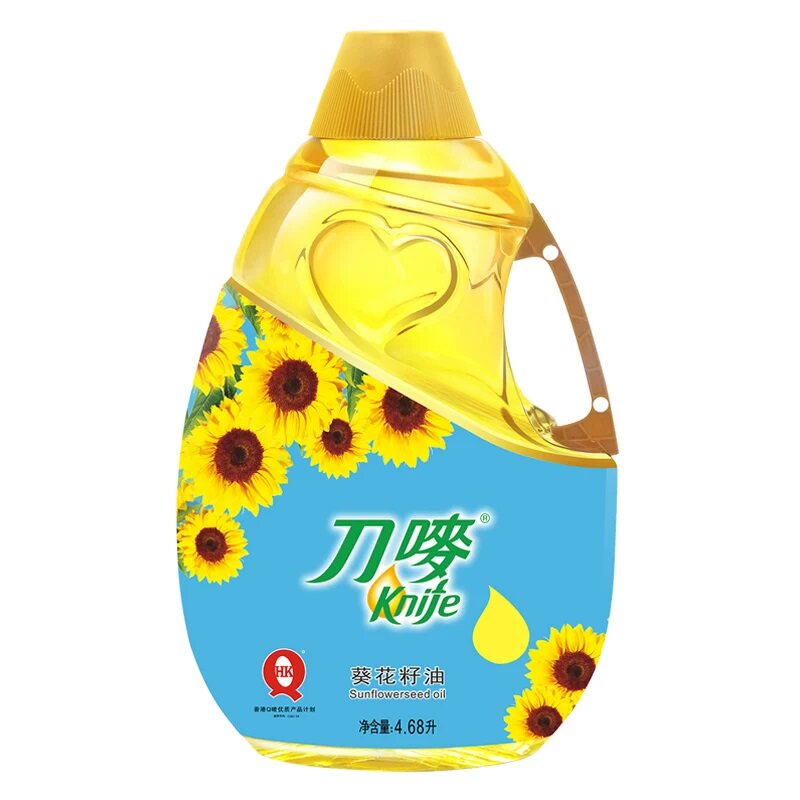 刀唛植物油物理压榨葵花籽油4.68L健康食用油葵花仁油4.68L/瓶