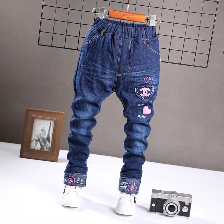 Trẻ em cộng với quần jean nhung bé gái quần mùa đông quần cotton dày quần bé trai 3 ấm 4 quần 5 mùa đông 6-7-8 tuổi quần áo sành điệu cho be gái