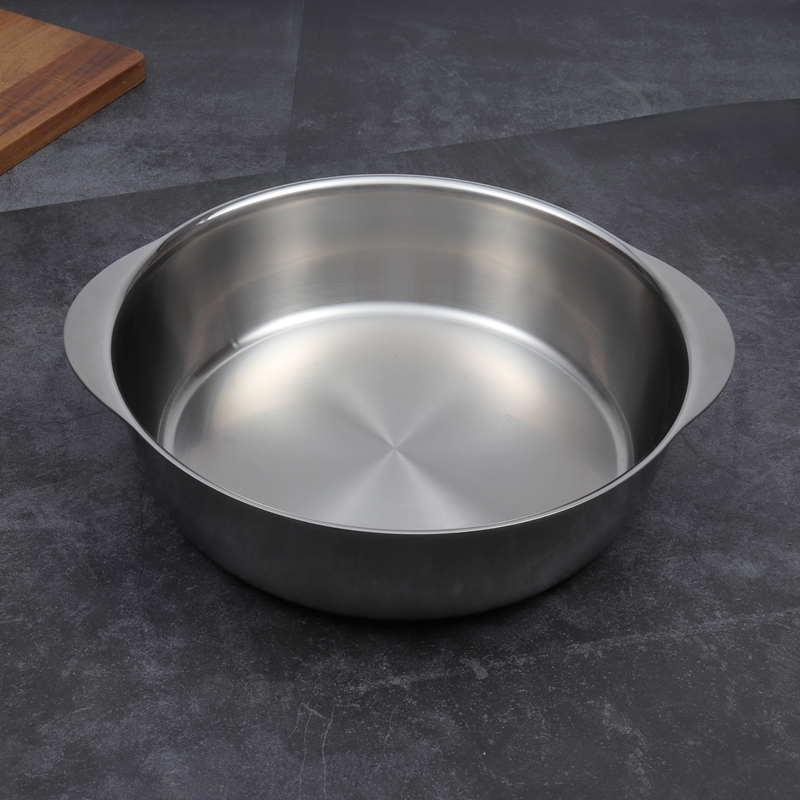 Stainless steel and basin wash vegetables, knead noodles and hair basin 304 thickened household hot pot pot binaural bowl male pickled cabbage fish basin