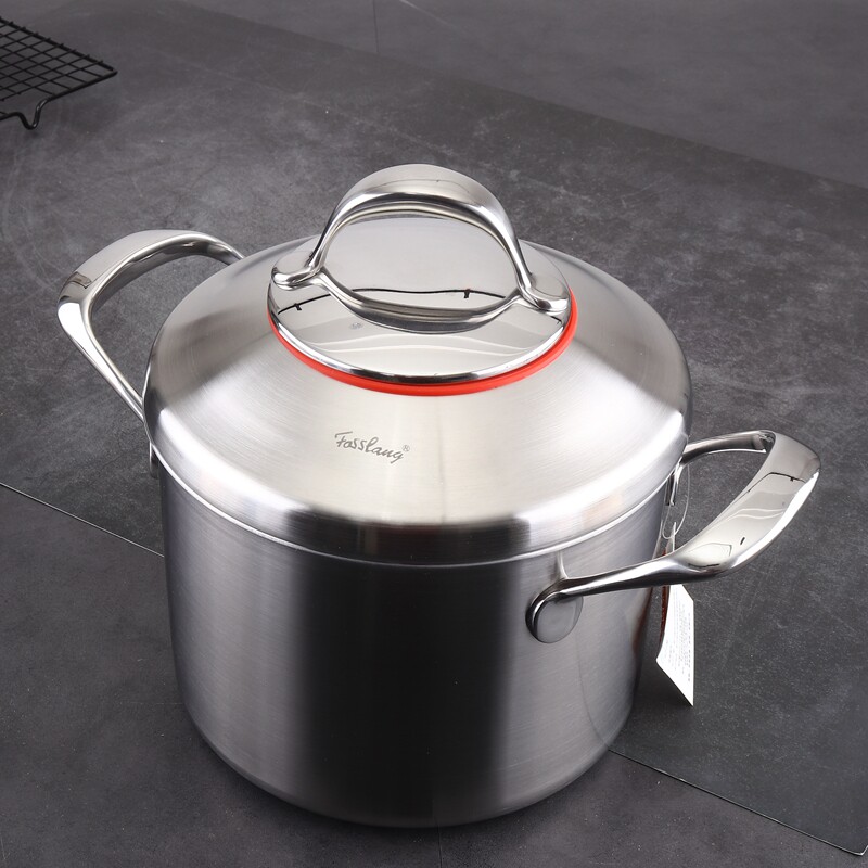 Meibao La 18 10 stainless steel double ear soup pot deep burning pot induction cooker cooking pot stew pot 20 24cm universal