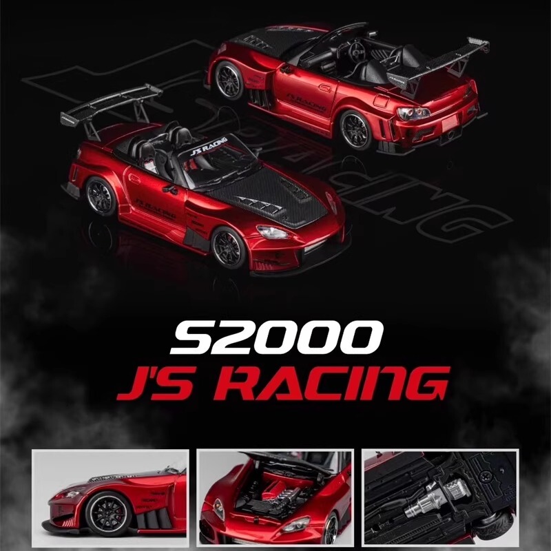 In Stock Micro Turbo Mt 1:64 Honda S2000 Js Racing Translucent Red Car Model