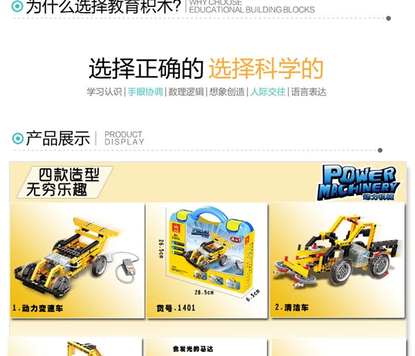 New Wan Ge Le Dr. 1401 lắp ráp khối xây dựng tự làm máy móc điện cầm tay hộp công nghệ đồ chơi giảng dạy - Khối xây dựng đồ chơi thông minh cho bé 2 tuổi