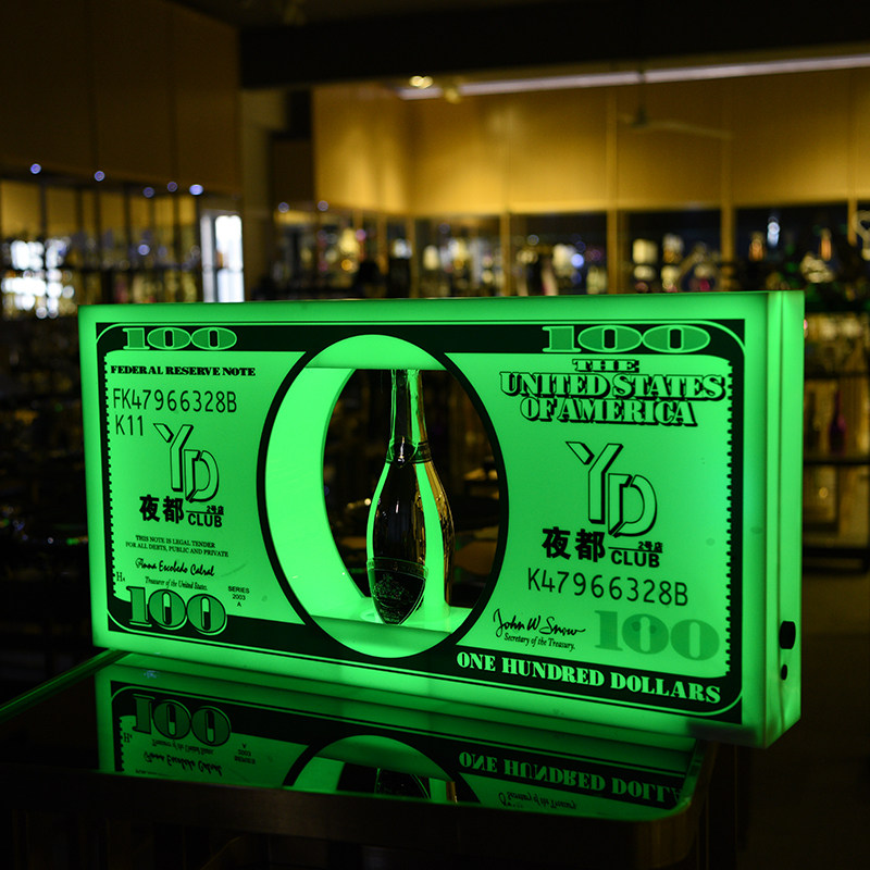 Bar luminous hand raise card LED luminous letter raise card props Champagne seat out of the wine card Happy birthday card