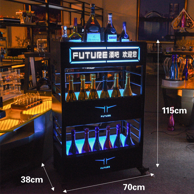 Glowing wine cabinet bar night show KTV hotel high-grade diagonal champagne cup cabinet champagne rack foreign VIP wine cabinet