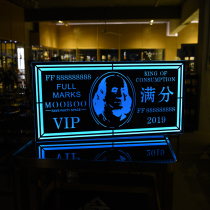 Bar LED luminous card US Dollar Euro card raising wine props super local Glowing Honor hand