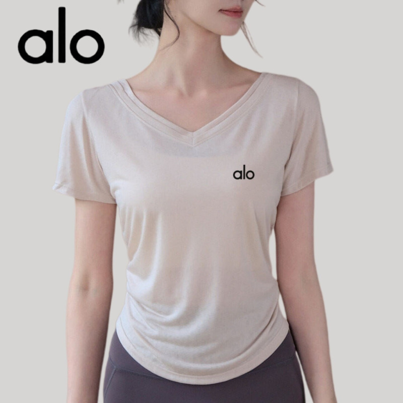 Aio Loose Yoga Wear Short-Sleeved Women's Summer Nude-Feeling Breathable Running Sports T-Shirt Pilates Fitness Cover-Up New Style Aio Loose Yoga Wear Short-Sleeved Women's Summer Nude-Feeling Breathable Running Sports T-Shirt Pilates Fitness Cover-Up New Style