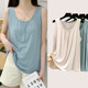 Modal pinch pleat camisole women's summer outer wear thin loose inner bottoming shirt fat mm ຂະໜາດໃຫຍ່ slimming top