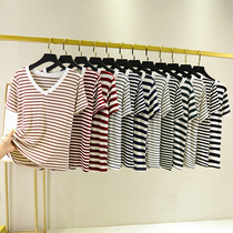 Modal short sleeve T-shirt female 2021 New half sleeve V collar inside Korean version base shirt size loose top summer