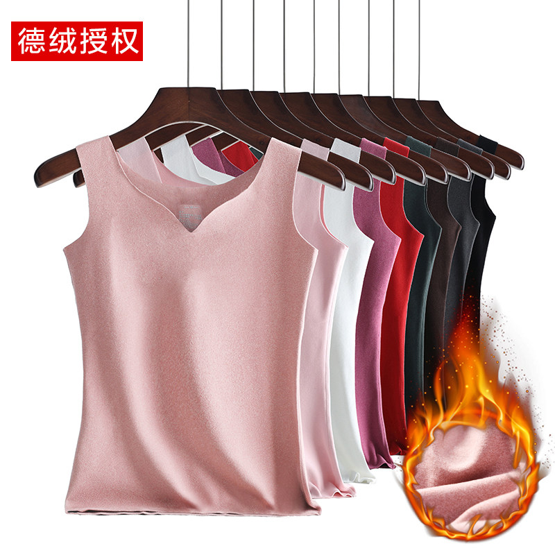 Autumn Winter Develte without mark Warm Vest Woman fever Close Inner Peach Heart Collar Lady Gvet Sleeveless Lap