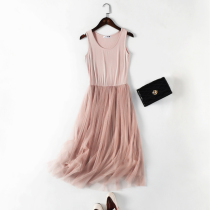 Autumn 2021 lace modal suspender mesh dress female summer bottoming sundress spring and autumn long skirt