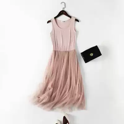 Autumn 2021 lace modal suspender mesh dress women's summer bottoming sundress spring and autumn long skirt