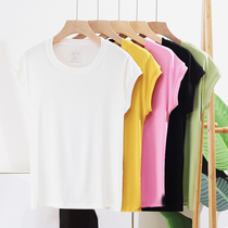 Modal Collar Vest Sleeveless T-shirt Women Summer Solid Color Interior Wear Top Thin Plus Size Loose base shirt
