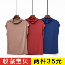 Early autumn plus size Modal high neck camisole womens summer wear sleeveless T-shirt bottoming shirt loose top inside