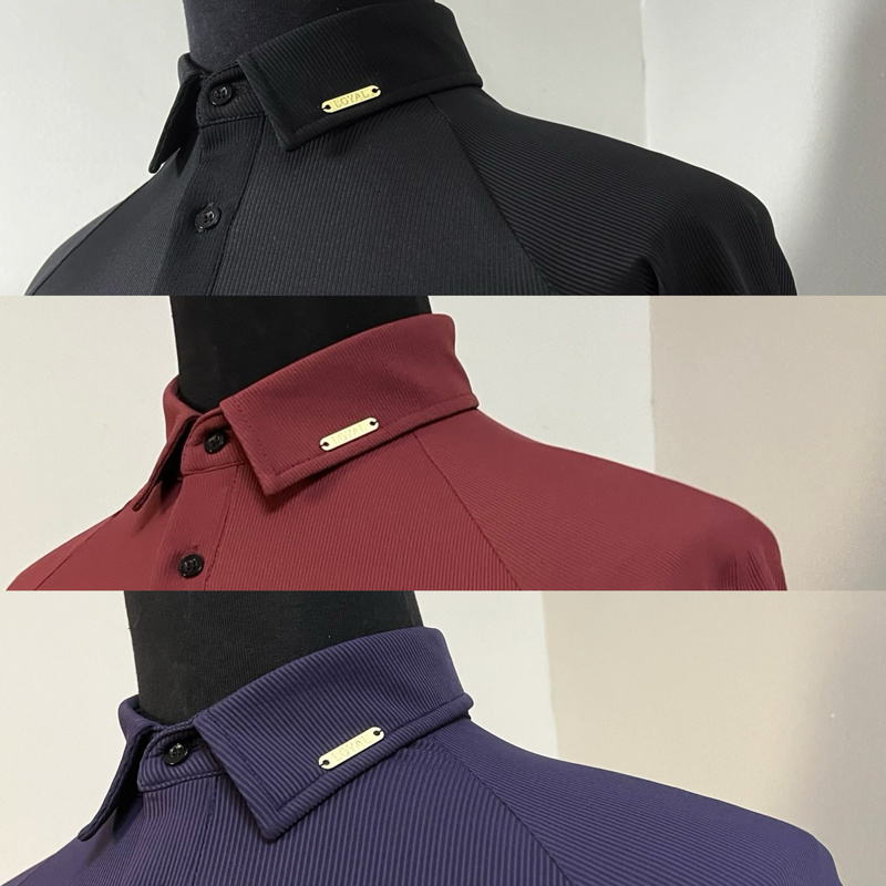 Loyal New Model W002 Modern Dance Striped Top Men's National Standard Dance Practice Uniform Polo Shirt Multi-Color Formal Training Loyal New Model W002 Modern Dance Striped Top Men's National Standard Dance Practice Uniform Polo Shirt Multi-Color Formal Training
