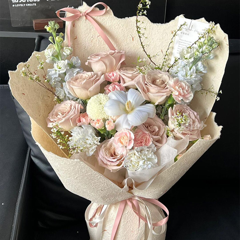 小さなマンタローズミックスブーケ完成シミュレーションフラワーエバーラスティングソープフラワー520誕生日プレゼントガールフレンド