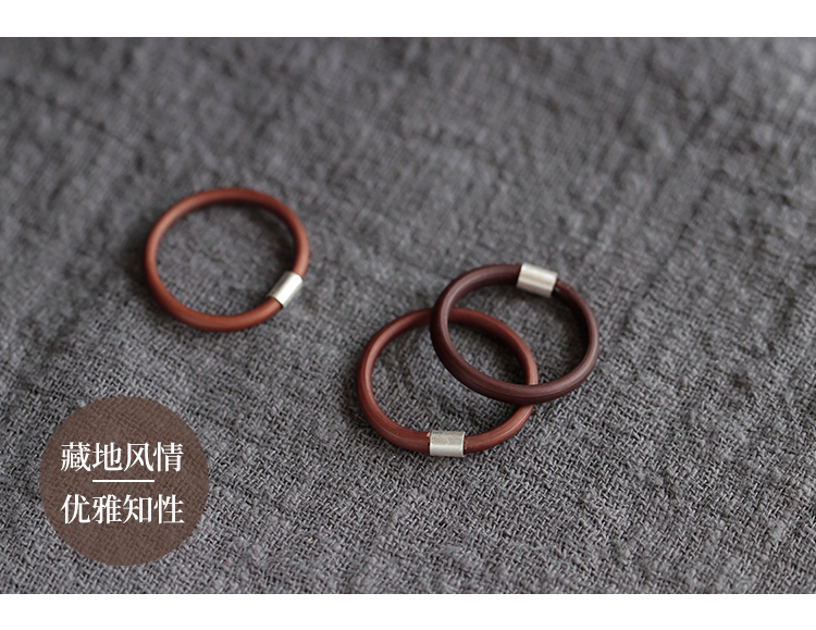 Sản xuất s925 sterling bạc spatholobus nhẫn đôi phong cách Tây Tạng món quà trí tuệ thanh lịch nhẫn nữ