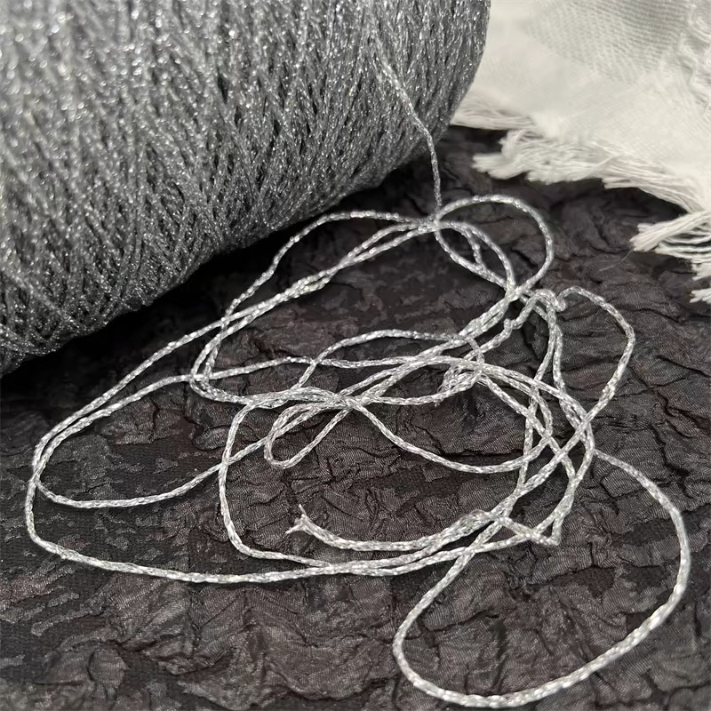 DIY Silver Glitter Hollow Yarn Gold and Silver Thread Crochet Bag Violent Bear Handmade Knitting DIY Accessories DIY Silver Glitter Hollow Yarn Gold and Silver Thread Crochet Bag Violent Bear Handmade Knitting DIY Accessories