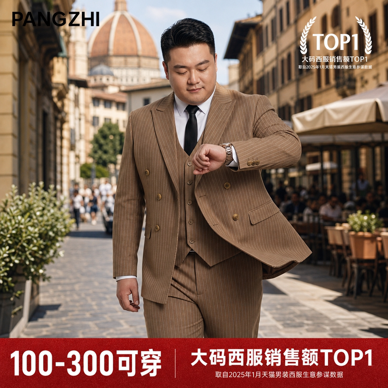 Large Size Double-Breasted Suit for Men, Dark Khaki Color, High-End Business Formal Wear, Wedding Groom's Suit Jacket Large Size Double-Breasted Suit for Men, Dark Khaki Color, High-End Business Formal Wear, Wedding Groom's Suit Jacket