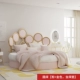Bảy gió giường tròn bên cạnh ins tối giản thiết kế vải hiện đại đôi phòng ngủ màn chống muỗi Bắc Âu đèn đỏ kết hôn sang trọng - Giường giường sắt