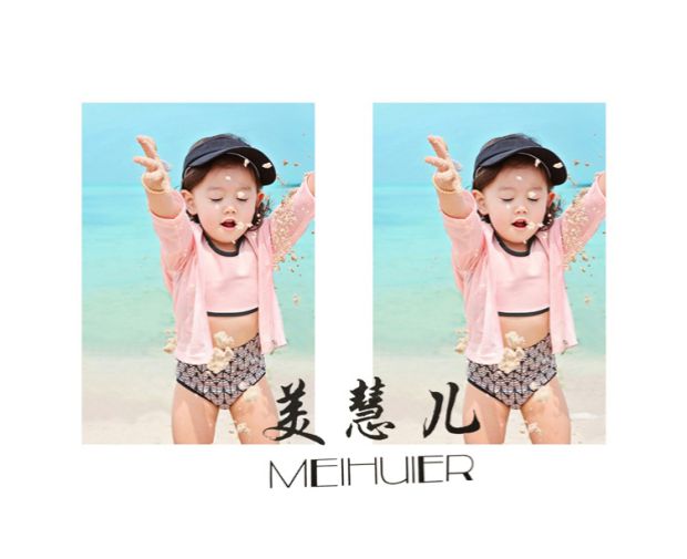 Phiên bản Hàn Quốc của trẻ em áo tắm chia bé gái bikini ba mảnh dài tay chống nắng kích thước cô gái áo tắm mùa xuân nóng bán đồ bơi trẻ em