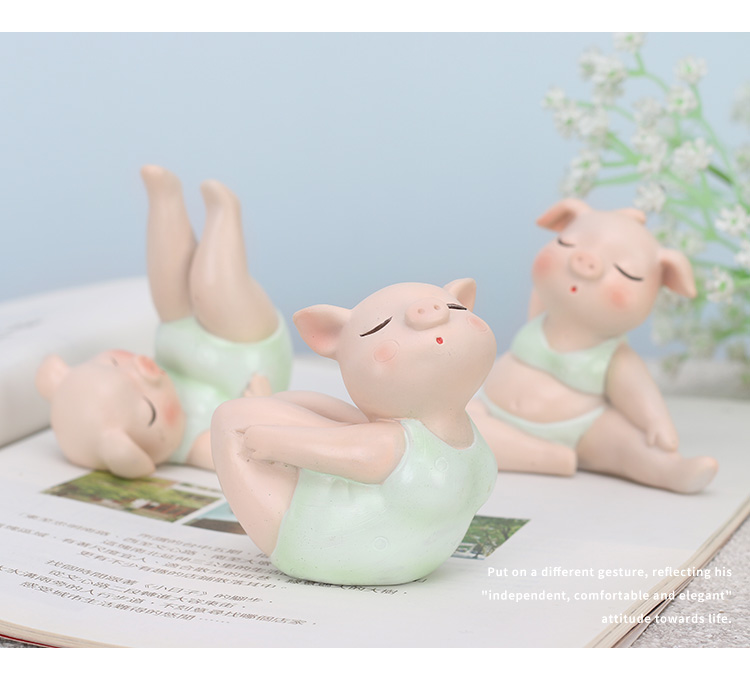 Yoga Piggy Trang trí Phụ kiện Trang chủ Cô gái Trái tim Văn phòng Dễ thương Trang trí Trang trí Đạo cụ Trang trí Quà tặng Sáng tạo shop bán đồ dcor bàn học