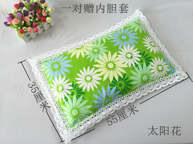 Bông vải thô kiều mạch vỏ gối hoạt hình ren vỏ gối người lớn duy nhất trẻ em dày có thể giặt 35 55 gối tựa cổ