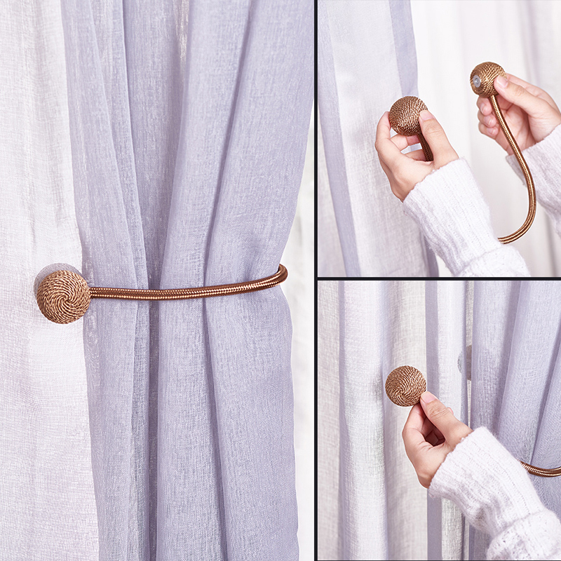 Curtain lace-up straps simple modern curtain rope creative curtains with cute Korean magnet curtain tie buckle