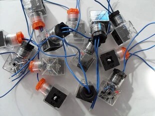 Hydraulic solenoid plug DC24V with light plug AC220V electromagnet plug Universal type with indicator light