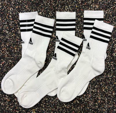 Wenwen genuine Adidas Men's and women's three-pair comfortable sports mid-calf socks HT3458