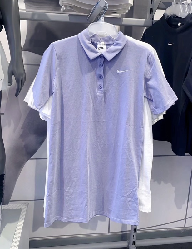 Wenwen Genuine Nike Women's Summer Embroidered Logo Polo Collar Dress Short-Sleeved T-Shirt Fn3708-513