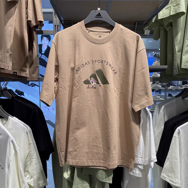 Wenwen Genuine Adidas New Model Comfortable Round-Neck Casual Short-Sleeve T-Shirt for Men and Women Jj3967