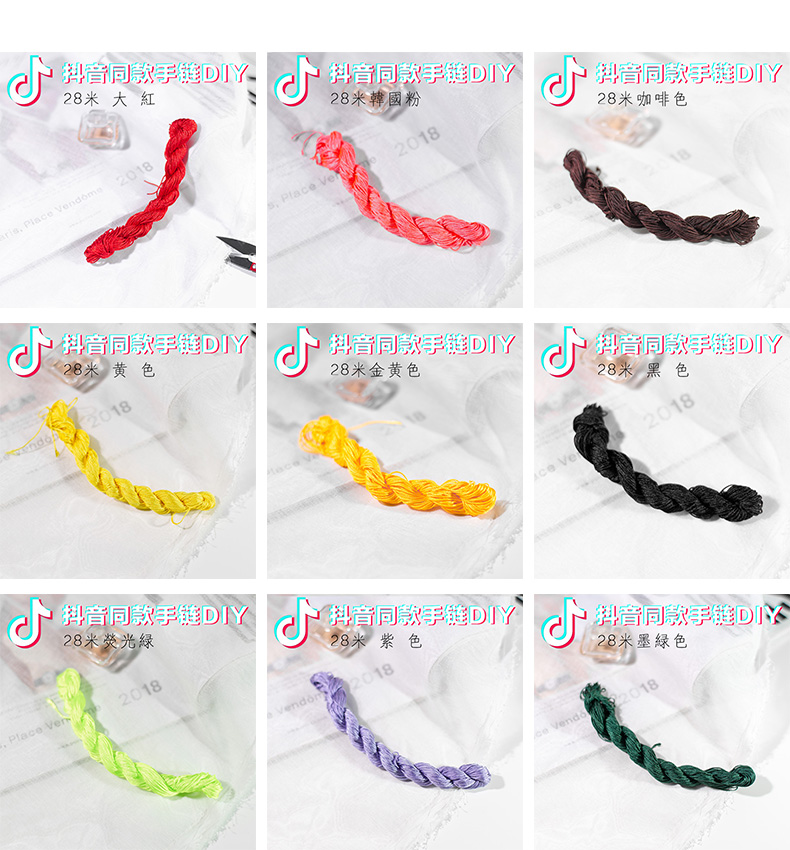 Rung với vòng tay tự làm để gửi cho bạn trai gửi cho bạn gái tóc tết một đôi lụa xanh tặng quà sợi dây đỏ may mắn vòng tay cao su