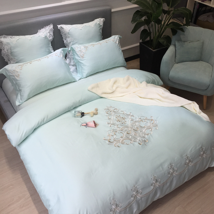 tấm bông phong cách màu sắc rắn bông chăn châu Âu và Mỹ 1.5m1.8m60 hỗ trợ một gia đình bốn giường với nguồn cung cấp - Bộ đồ giường bốn mảnh bộ ga giường everon