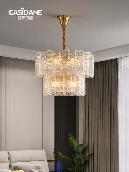 [Water Ripple]French-Style Light Luxury Living Room Chandelier, European Retro Master Bedroom Room Lamp, Warm Vintage Chandelier