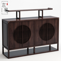  New Chinese dining side cabinet Modern solid wood entrance cabinet Living room storage cabinet Hotel bed and breakfast Zen furniture customization